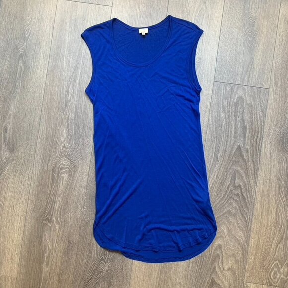 Aritzia Wilfred Free Shirt Dress Muscle Tee Sleeveless Cobalt Blue Size XXS - Picture 6 of 13